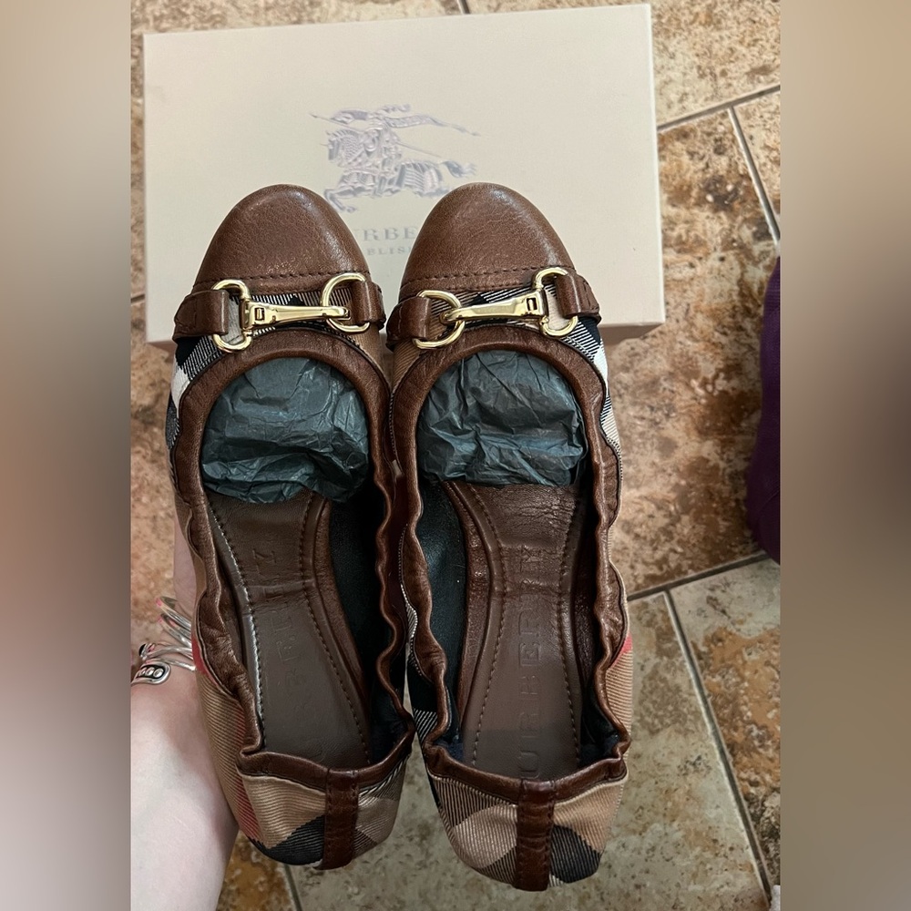 Burberry Heritage Housecheck Shipley Ballerina Flats sz 39.5